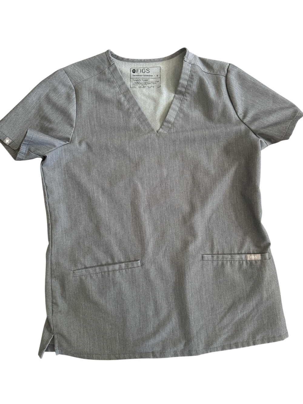 FIGS casma Top in Heather Grey Sz small